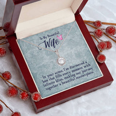 Eternal Hope Necklace – Cushion Cut CZ Pendant 14k White Gold Finish (Wife)