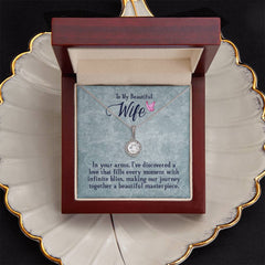 Eternal Hope Necklace – Cushion Cut CZ Pendant 14k White Gold Finish (Wife)