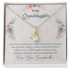 Alluring Beauty Necklace – Ribbon CZ Pendant 14k/18k Gold Gift