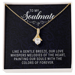Alluring Beauty Necklace – Ribbon CZ Pendant 14k/18k Gold Gift