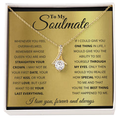 Alluring Beauty Necklace – Ribbon CZ Pendant 14k/18k Gold Plated Gift (Soulmate)