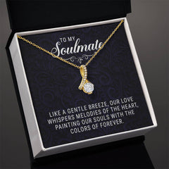 Alluring Beauty Necklace – Ribbon CZ Pendant 14k/18k Gold Gift