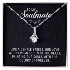 Alluring Beauty Necklace – Ribbon CZ Pendant 14k/18k Gold Gift