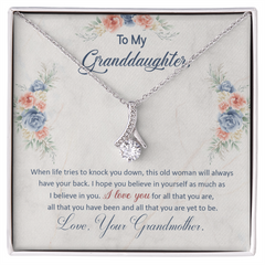 Alluring Beauty Necklace – Ribbon CZ Pendant 14k/18k Gold Gift