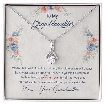 Alluring Beauty Necklace – Ribbon CZ Pendant 14k/18k Gold Gift