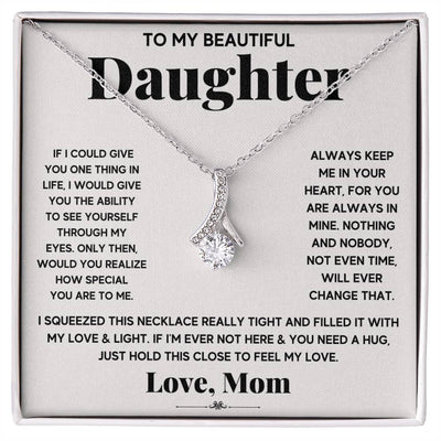 Alluring Beauty Necklace – Ribbon CZ Pendant 14k/18k Gold Plated Gift