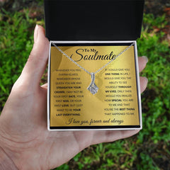 Alluring Beauty Necklace – Ribbon CZ Pendant 14k/18k Gold Plated Gift (Soulmate)
