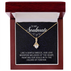 Alluring Beauty Necklace – Ribbon CZ Pendant 14k/18k Gold Gift