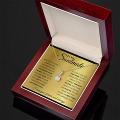 Alluring Beauty Necklace – Ribbon CZ Pendant 14k/18k Gold Plated Gift (Soulmate)