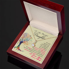 Alluring Beauty Necklace – Ribbon CZ Pendant 14k/18k Gold Plated Gift (Daughter)