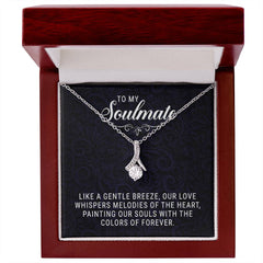 Alluring Beauty Necklace – Ribbon CZ Pendant 14k/18k Gold Gift