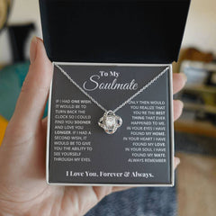 Love Knot Necklace – CZ Unbreakable Bond Pendant 14k/18k Gold Gift