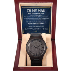 Wooden Sandalwood Watch – Men's Quartz Leather Strap Timepiece