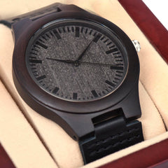 Wooden Sandalwood Watch – Men's Quartz Leather Strap Timepiece
