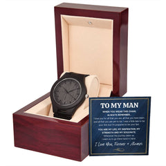 Wooden Sandalwood Watch – Men's Quartz Leather Strap Timepiece
