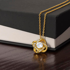 Love Knot Necklace – Cubic Zirconia 14k/18k Gold Plated Heartfelt Gift