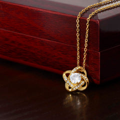 Love Knot Necklace – Cubic Zirconia 14k/18k Gold Plated Heartfelt Gift