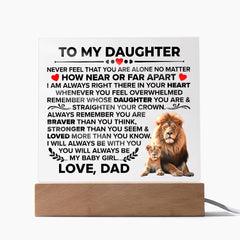 Printed Square Acrylic Plaque – Custom LED Lighted Display (Daughter)
