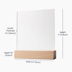 Square Acrylic Plaque – Custom LED Lighted Display with Wooden Base (Daughter)