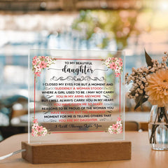 Printed Square Acrylic Plaque – Custom LED Lighted Display (Daughter)