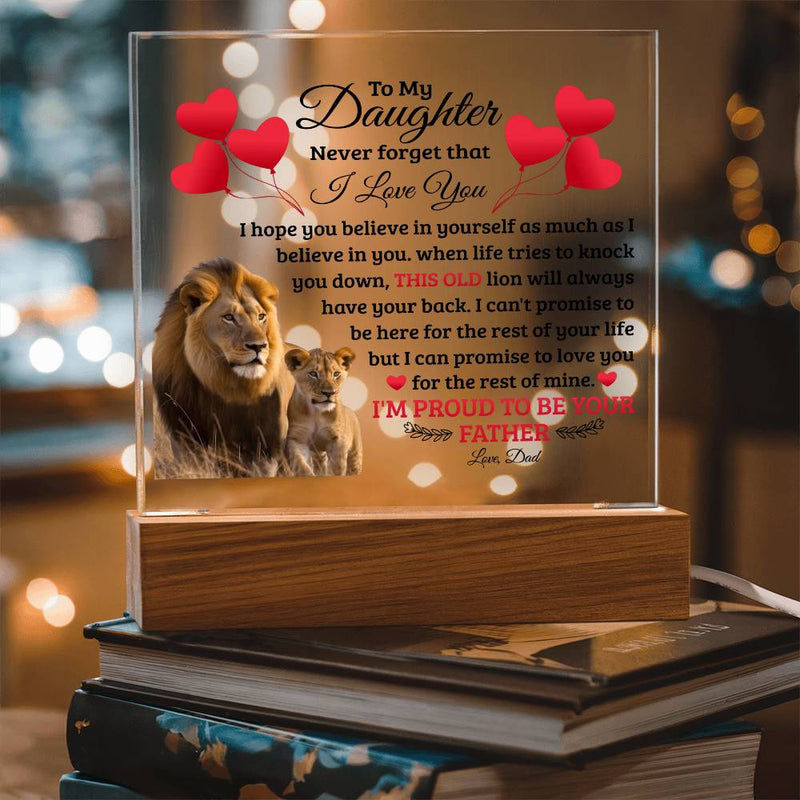 LED Acrylic Plaque – Custom Light-Up Personalized Gift Display (Daughter)