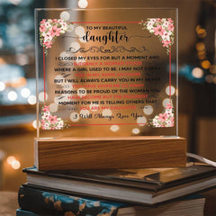 Printed Square Acrylic Plaque – Custom LED Lighted Display (Daughter)