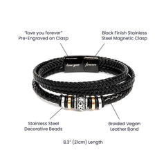 Men's "Love You Forever" Bracelet – Engraved Stainless Steel (Grandson)
