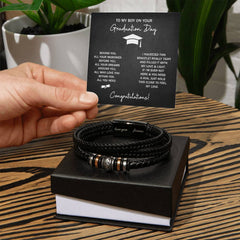 Men's "Love You Forever" Bracelet – Engraved Stainless Steel (Graduation)