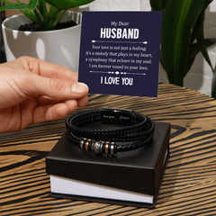 Men's "Love You Forever" Bracelet – Engraved Stainless Steel & Vegan Leather Gift