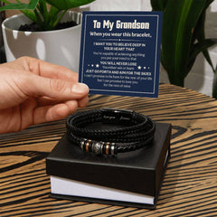 Men's "Love You Forever" Bracelet – Engraved Stainless Steel (Grandson)