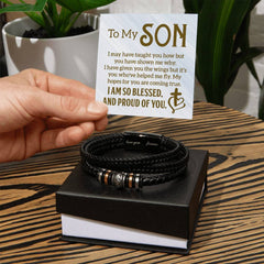 Men's "Love You Forever" Bracelet – Engraved Stainless Steel & Vegan Leather Gift