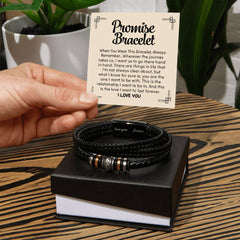 Men's "Love You Forever" Bracelet – Engraved Stainless Steel & Vegan Leather Gift