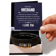 Men's "Love You Forever" Bracelet – Engraved Stainless Steel & Vegan Leather Gift