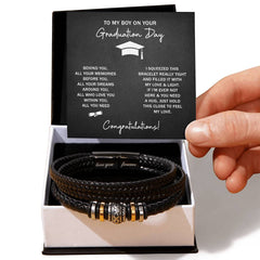 Men's "Love You Forever" Bracelet – Engraved Stainless Steel (Graduation)
