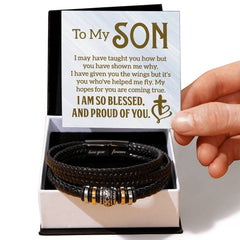 Men's "Love You Forever" Bracelet – Engraved Stainless Steel & Vegan Leather Gift