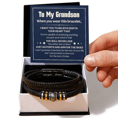 Men's "Love You Forever" Bracelet – Engraved Stainless Steel (Grandson)