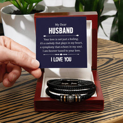 Men's "Love You Forever" Bracelet – Engraved Stainless Steel & Vegan Leather Gift