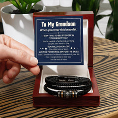 Men's "Love You Forever" Bracelet – Engraved Stainless Steel (Grandson)