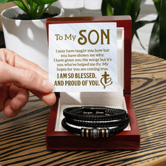 Men's "Love You Forever" Bracelet – Engraved Stainless Steel & Vegan Leather Gift