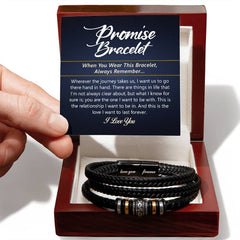 Men's "Love You Forever" Bracelet – Engraved Stainless Steel & Leather