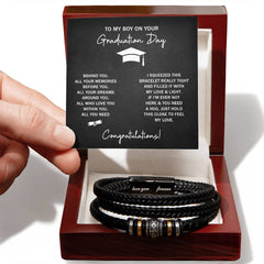 Men's "Love You Forever" Bracelet – Engraved Stainless Steel (Graduation)