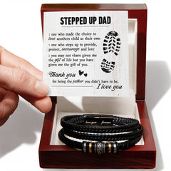 Men's "Love You Forever" Bracelet – Engraved Stainless Steel (Step Dad)