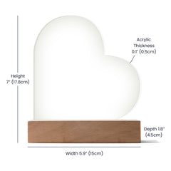 Personalized Heart Acrylic LED Plaque – Custom Light-Up Gift Display (Daughter)