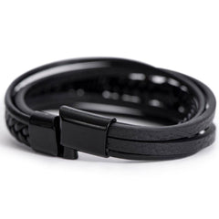 Men's Cross Leather Bracelet – Stainless Steel Faith Gift