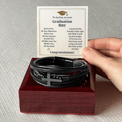 To My Boy Graduation Memories (Love You Forever) – Cross Bracelet