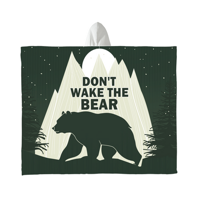 Don't Wake the Bear – Hooded Sherpa Fleece Blanket