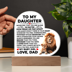 Heart Acrylic Plaque – Custom LED Lighted Display Gift