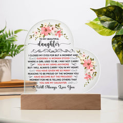 Heart Acrylic Plaque – Custom LED Lighted Display Gift