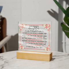 Printed Square Acrylic Plaque – Custom LED Lighted Display (Daughter)