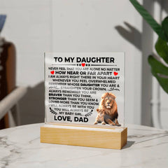Printed Square Acrylic Plaque – Custom LED Lighted Display (Daughter)